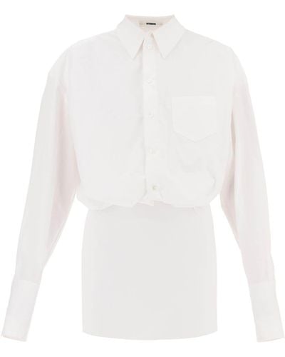 Interior Nuno Mini Shirt Dress - White