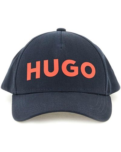HUGO Hugo Baseball Cap With Logo Print - Blue