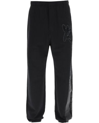 Y-3 Jogger Trousers With Coated Detail - Black