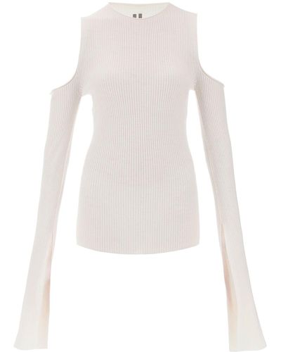 Rick Owens Sweater With Cut-Out Shoulders - White