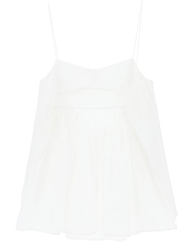 Cecilie Bahnsen Top In Popeline Sunday - Bianco