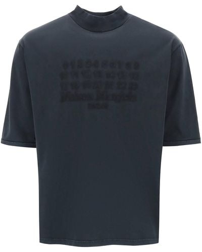 Maison Margiela T Shirt Con Logo Numerico - Blu