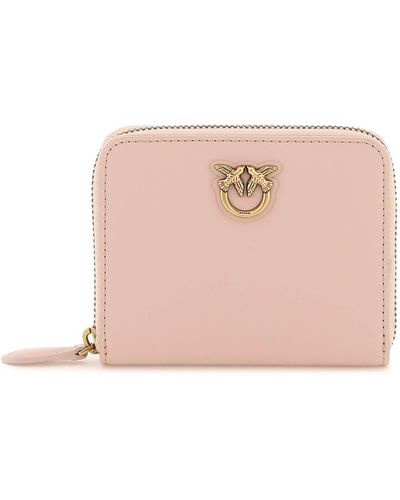 Pinko Leather Zip-Around Wallet - Pink