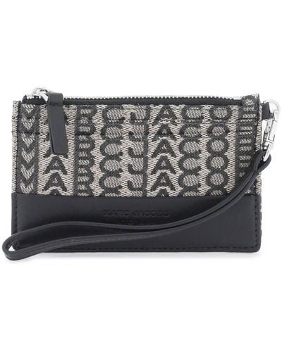 Marc Jacobs The Monogram Top Zip Wristlet Wallet - Gray