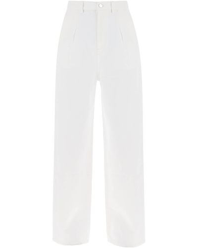 Loulou Studio Attu Oversized Jeans - White
