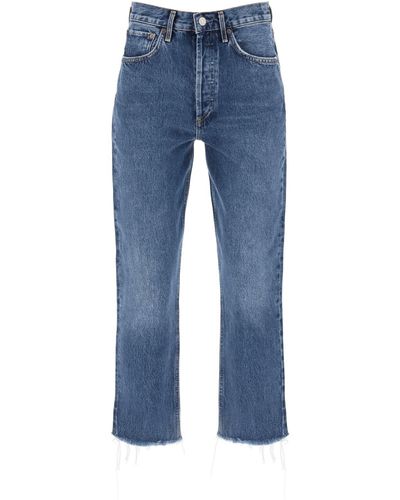 Agolde JEANS CROPPED 'RILEY' - Blu