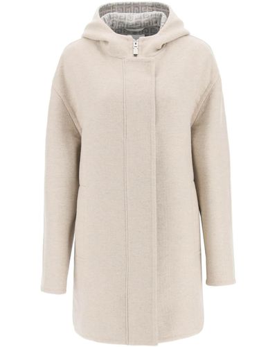 Givenchy Duffle Coat In Wool - Natural