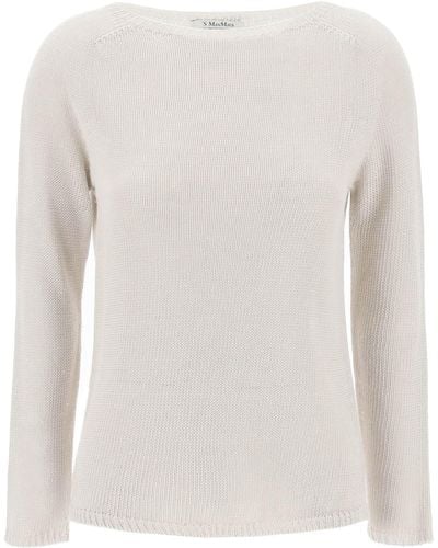 Max Mara Lightweight Linen Knit Pullover By Giol - White