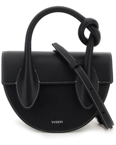 Yuzefi Pretzel Leather Bag - Black