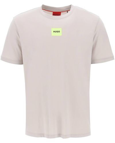 HUGO T Shirt Logata Diragolino - Rosa