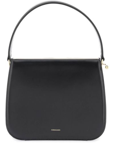 Ferragamo Semi-Rigid Handbag (M) - Black