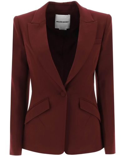 Roland Mouret Blazer Monopetto In Cady Stretch - Marrone