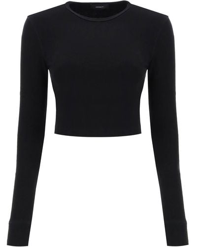 Wardrobe NYC Hb Long-sleeved Cropped T-shirt - Black
