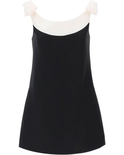 Valentino Garavani Crepe Couture Mini Dress With Bows - Black