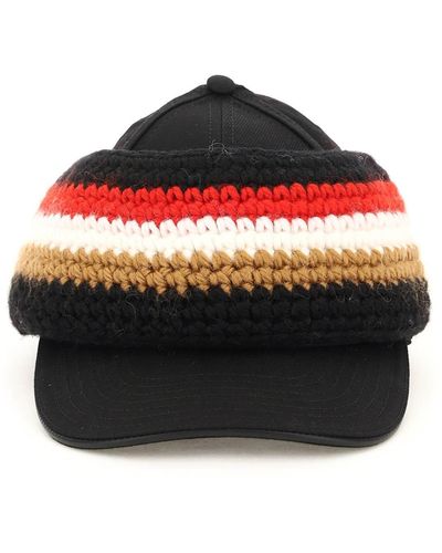 Burberry Baseball Cap With Knit Headband - Multicolour