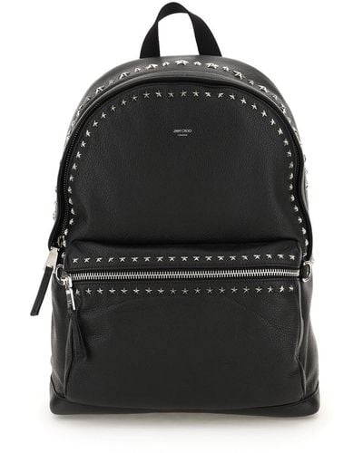 Jimmy Choo Leather Backpack With Star Studs - Black