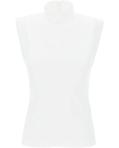 Sportmax High-necked Sleeveless Top In Cann - White