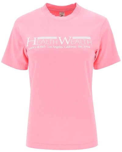 Sporty & Rich Sporty Rich Health Wealth 94 T-Shirt - Pink