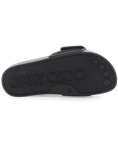 Jimmy Choo Slides With Logo - Black
