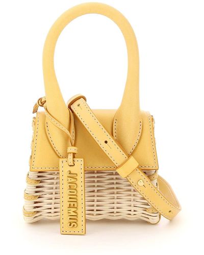 Jacquemus Le Chiquito Wicker Top-handle Bag - Yellow