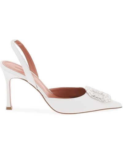 AMINA MUADDI Camelia Slingback Court Shoes - White