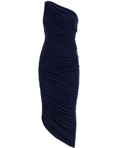 Norma Kamali Asymmetric Diana Lycra Dress - Blue