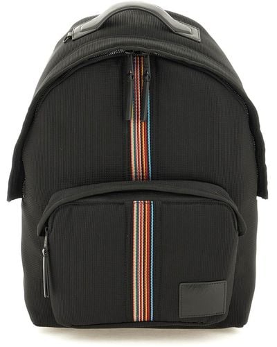 Paul Smith 'signature Stripe' Backpack - Black