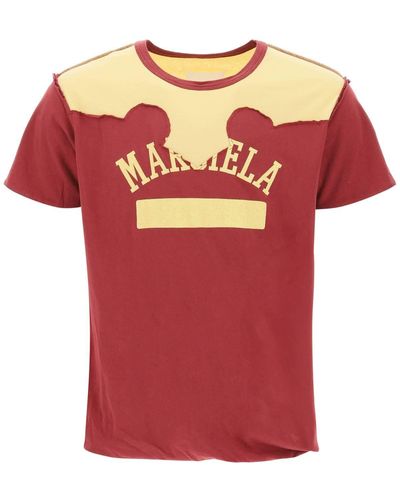 Maison Margiela T Shirt Décortiqué - Rosso