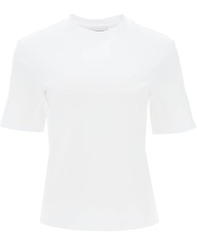 Ferragamo T-Shirt With Gancini Label - White