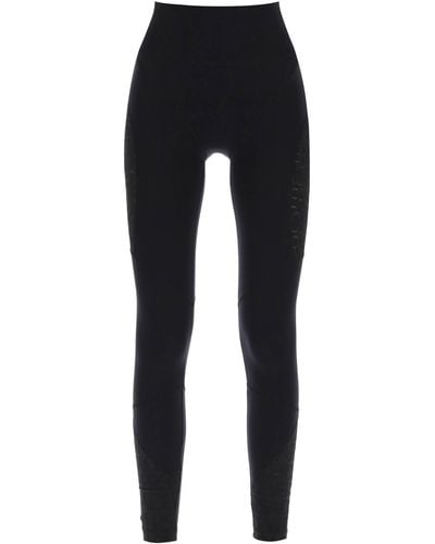 Versace Sports Leggings With Lettering - Black