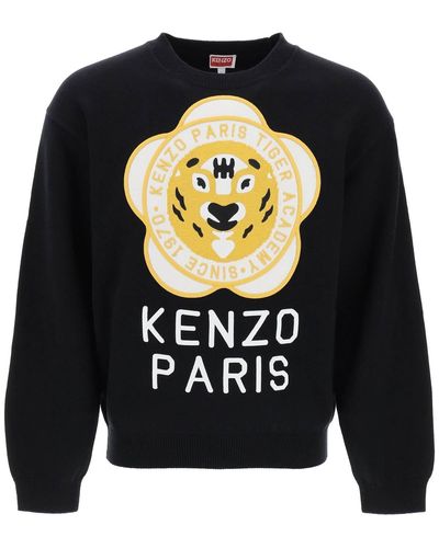 KENZO Tiger Academy Crew Neck Sweater - Black