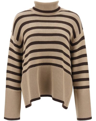 Totême Toteme Striped Turtleneck Sweater - Natural