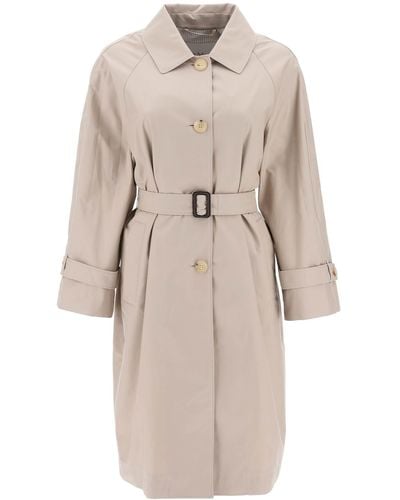 Max Mara The Cube Single-breasted Trench Coat In Water-resistant Twill - Natural