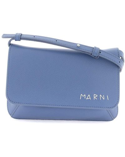 Marni Flap Trunk Shoulder Bag With - Blue