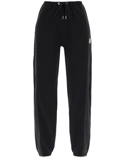 Moncler Basic Sweatpants With Nylon Bands - Black