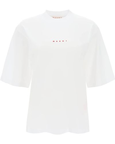 Marni T Shirt In Cotone Organico - Bianco