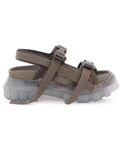 Rick Owens Sandals With Tractor Sole - Grey