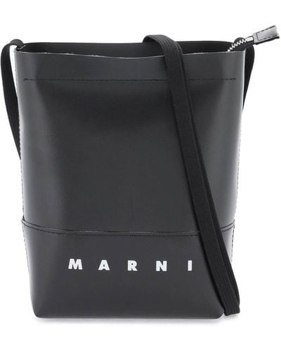 Marni Coated Canvas Crossbody Bag - Black