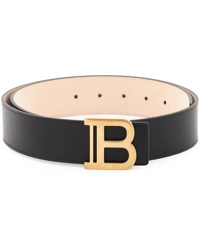 Balmain CINTURA B-BELT IN PELLE - Nero