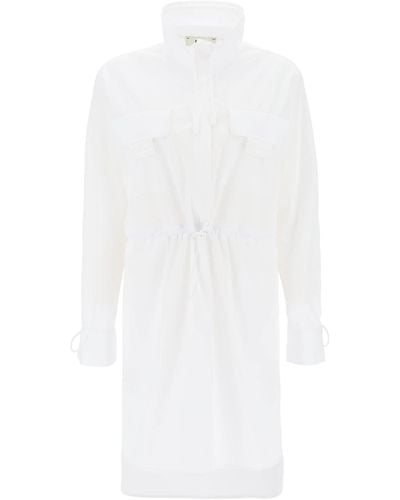 Fendi Shirt Dress With Ff Baguette Pockets - White