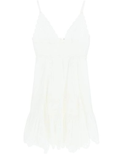 Weekend by Maxmara 'Alcuno' Scalloped Cotton Broderie Dress - White