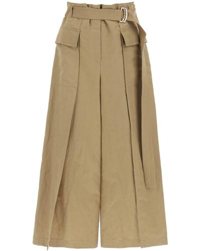 Weekend by Maxmara Flared Linen And Cotton Pants - Natural