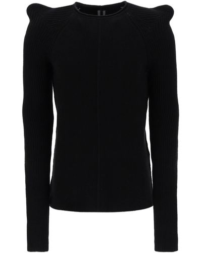 Rick Owens Pointy Shoulders Cashmere Sweater - Black