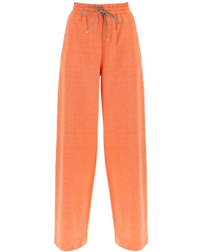 Max Mara 'Eolie' Cotton And Linen Wide-Leg Trousers - Orange