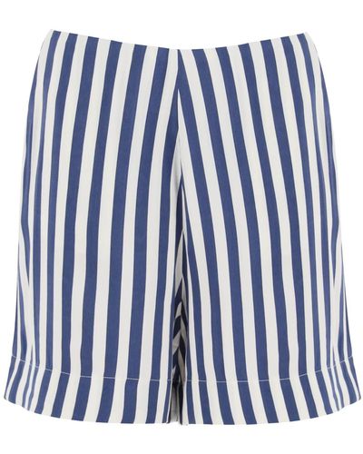 MVP WARDROBE "striped Charmeuse Shorts By Le - Blue