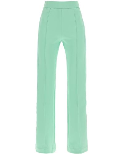 Fendi Flared Trousers With Logo Tape - Green