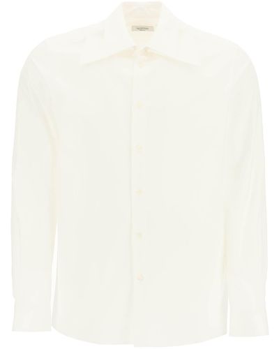 Valentino Poplin Shirt With Removable Wide Collar - Multicolor