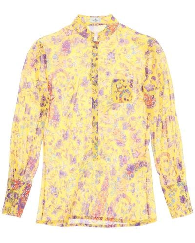 Etro Floral Silk Shirt - Yellow