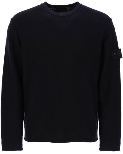 Stone Island Cotton And Cashmere Ghost Piece Pullover - Black
