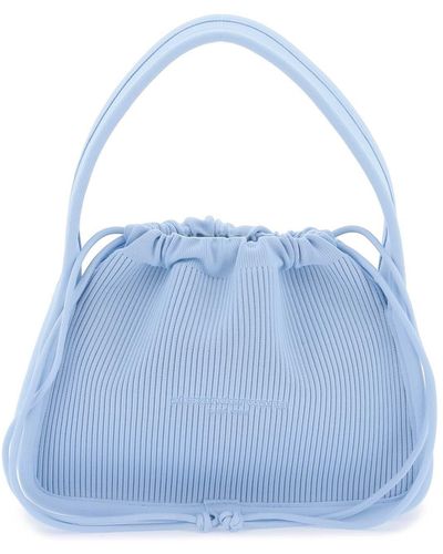 Alexander Wang Small Rib-Knit Ryan Handbag - Blue